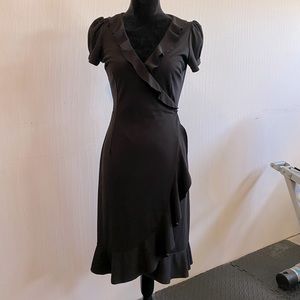 Ann Taylor loft wrap around dress - Black